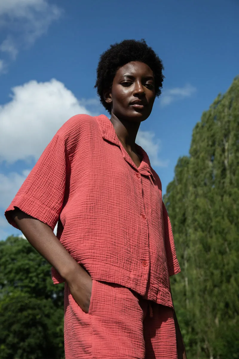 Ameera Organic Cotton Shirt in Rose 2
