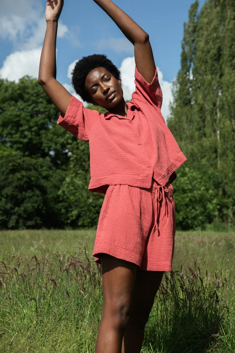 Ameera Organic Cotton Shirt in Rose 3