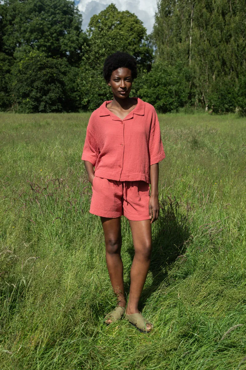 Ameera Organic Cotton Shirt in Rose 4