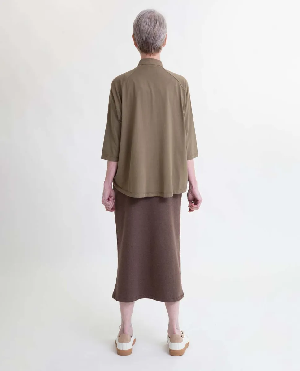 Ana Organic Cotton Skirt In Brown Marl 3