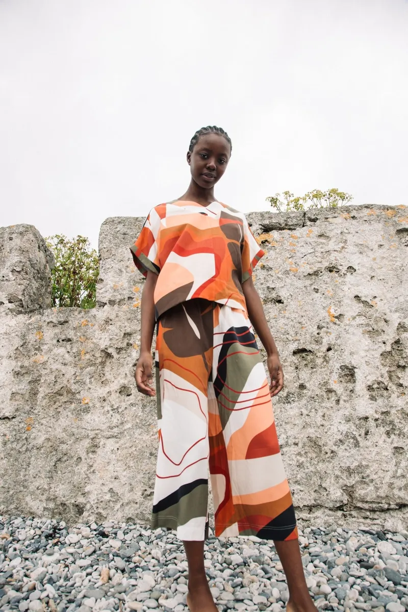 Ariel-Paige Tencel Top in Rockpool Print 3