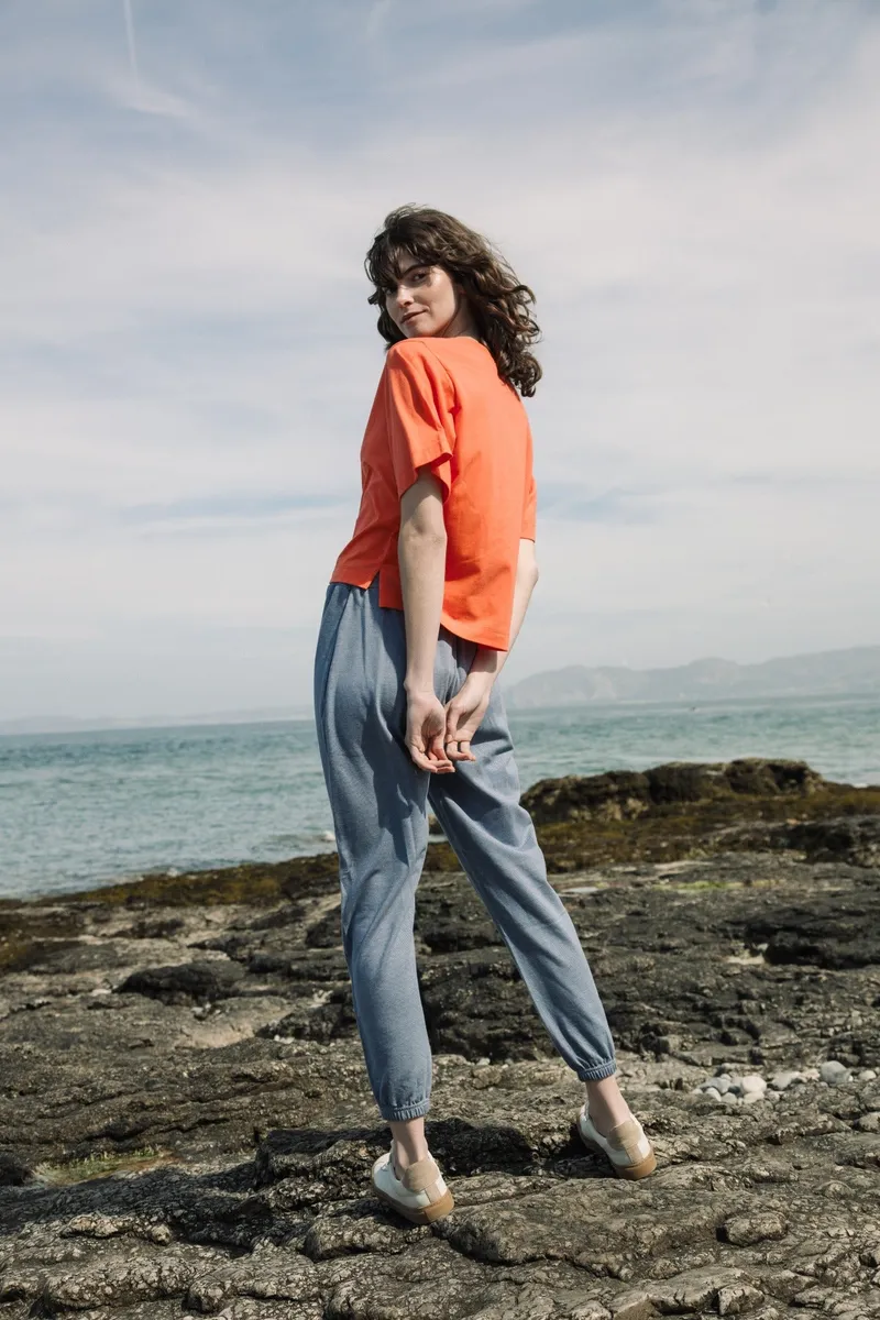 Bay Organic Cotton Top in Coral 3