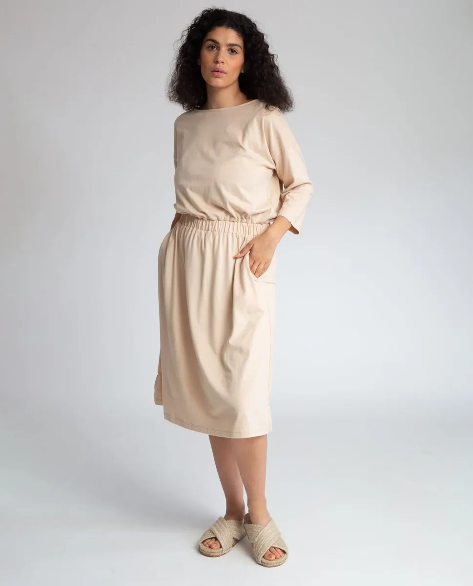 Bellamy Organic Cotton Dress In Sand 3