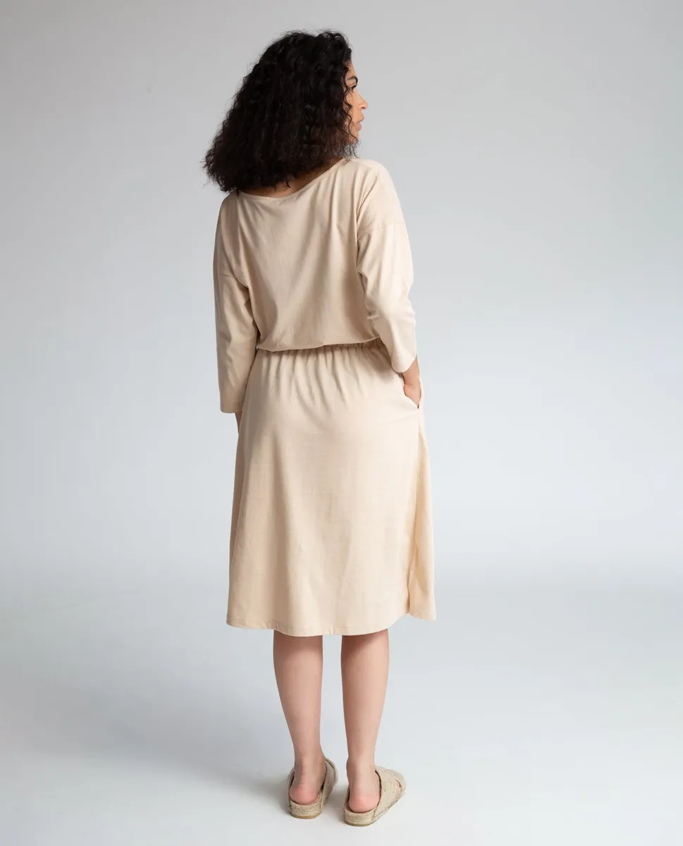 Bellamy Organic Cotton Dress In Sand 4