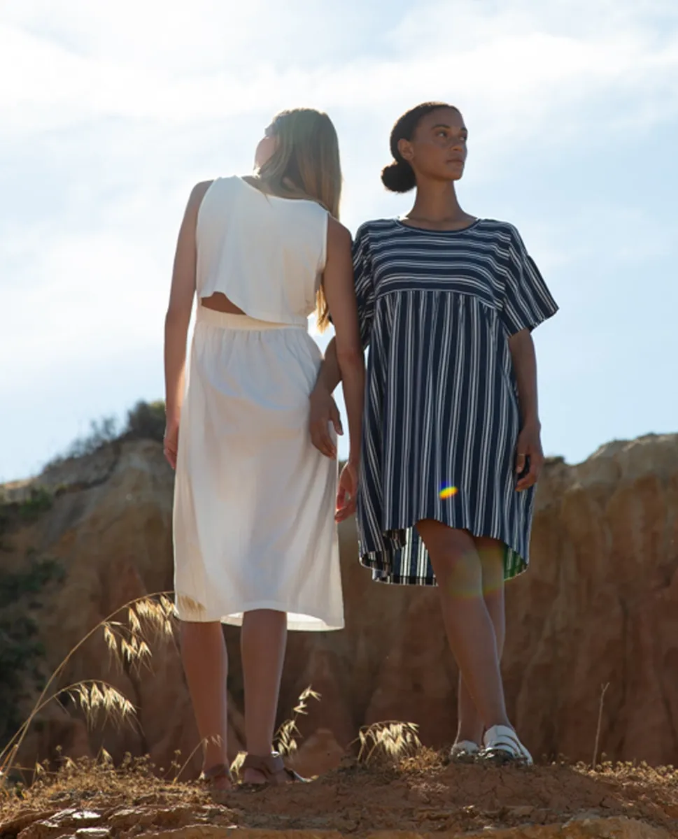 Cece Organic Cotton Dress In White 3