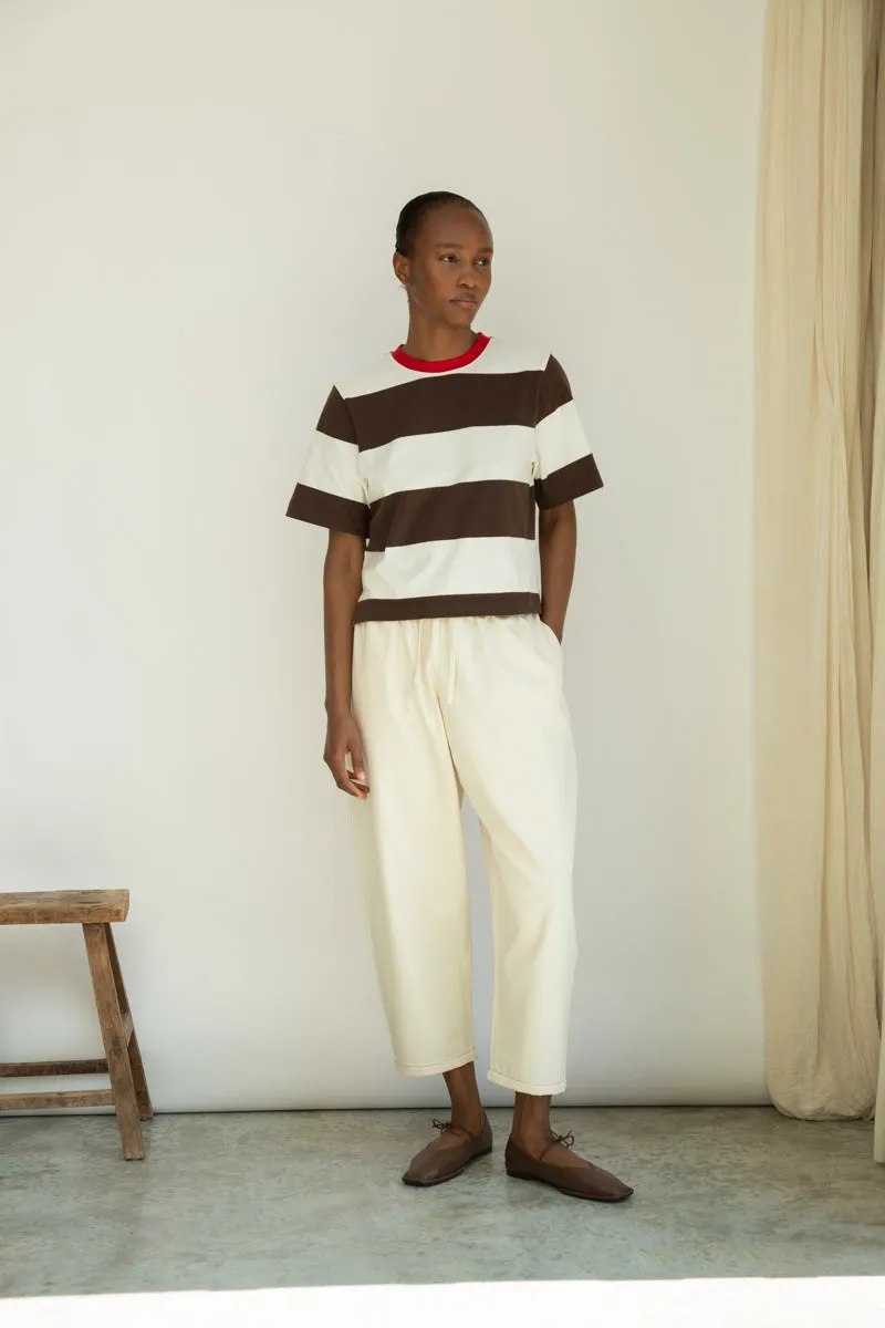 Cedar-Leigh Organic Cotton Denim Trousers in Ecru 2