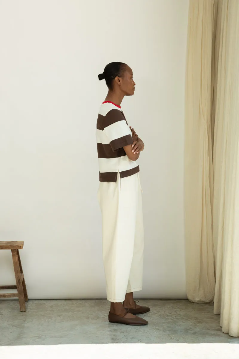 Cedar-Leigh Organic Cotton Denim Trousers in Ecru 3