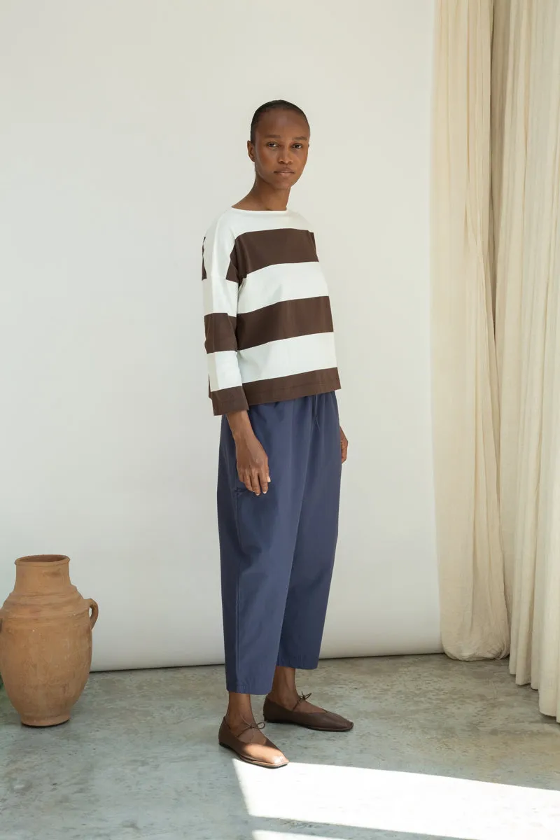 Cedar Organic Cotton Poplin Trouser in Midnight 2