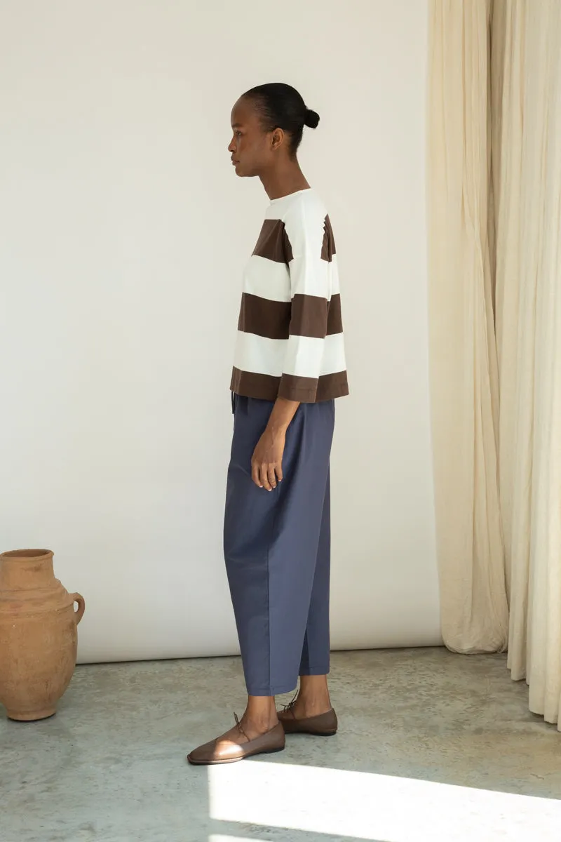 Cedar Organic Cotton Poplin Trouser in Midnight 3