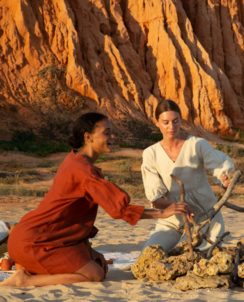 Claudia-May Linen Dress In Paprika 2
