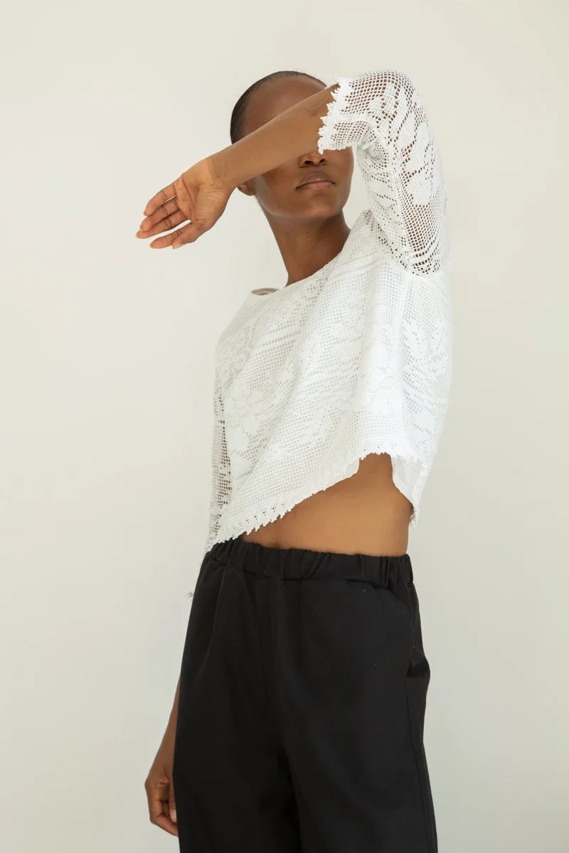 Daisy-Fay Cotton Lace Top in White by HANNAH BEAUMONT 2