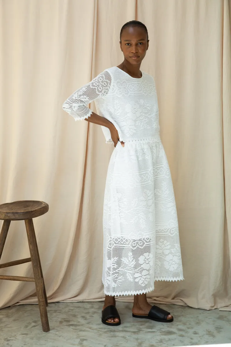 Daisy-Fay Cotton Lace Top in White by HANNAH BEAUMONT 4