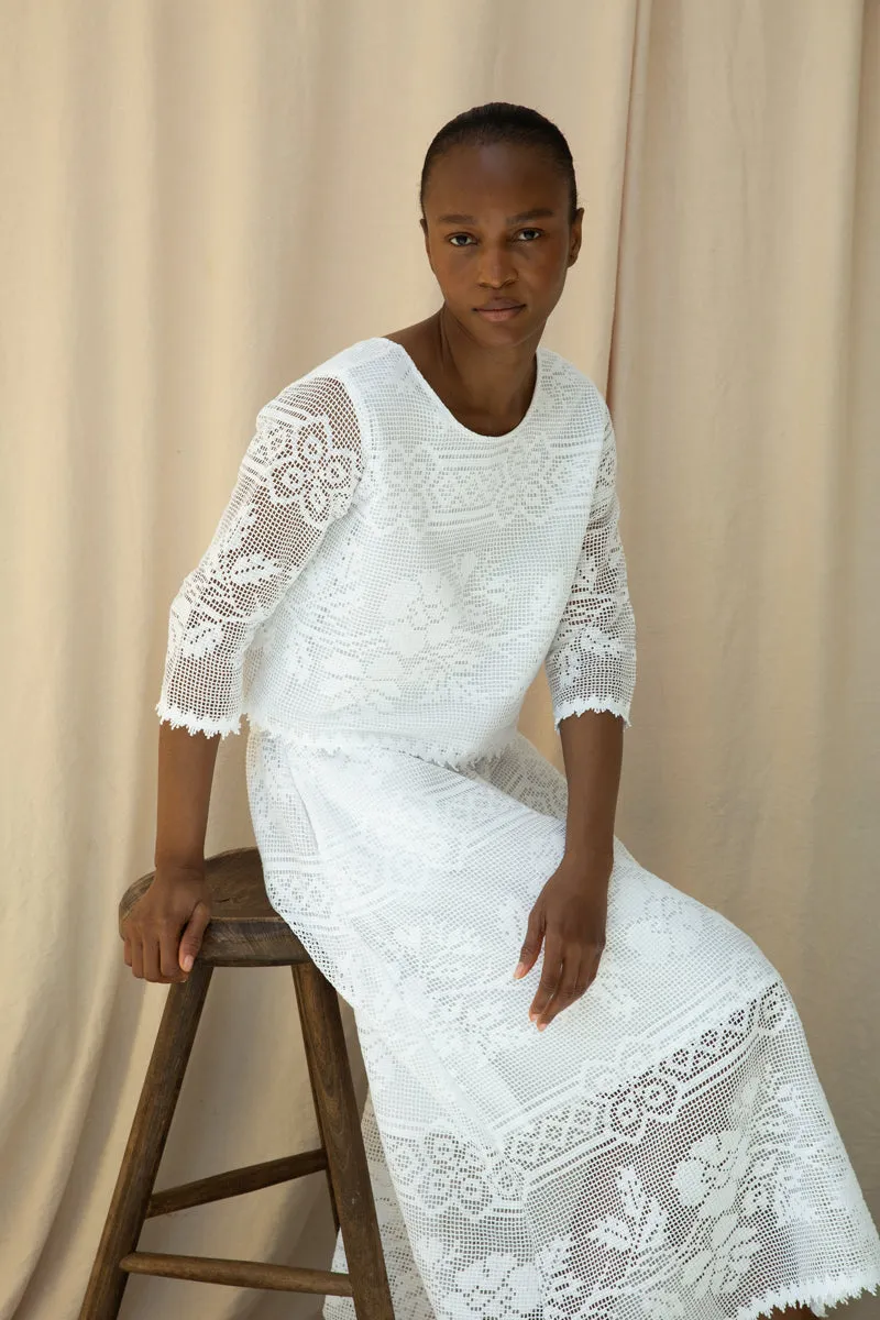 Daisy-Fay Cotton Lace Top in White by HANNAH BEAUMONT 5