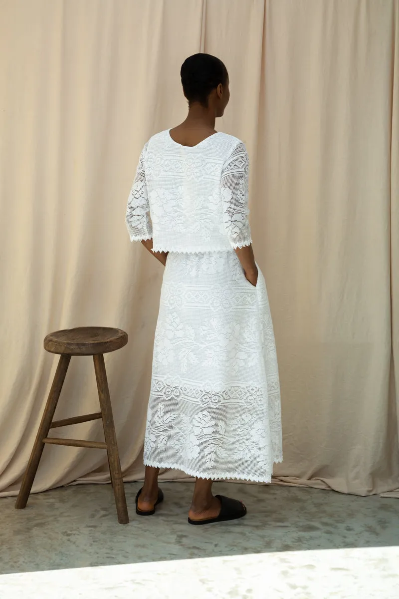 Daisy-Fay Cotton Lace Top in White by HANNAH BEAUMONT 6