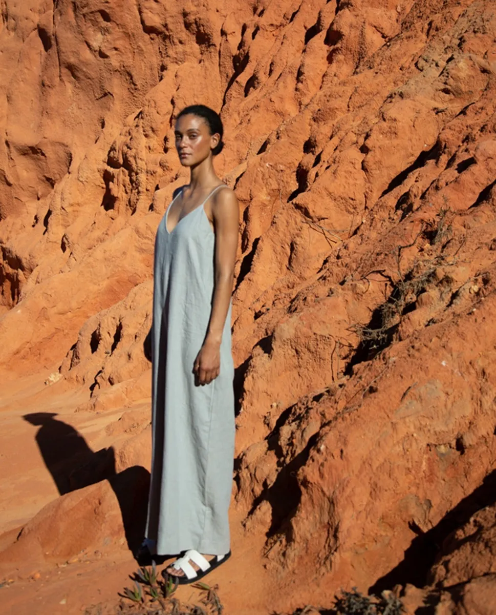 Desmeana-May Linen Jumpsuit In Soft Sage 2