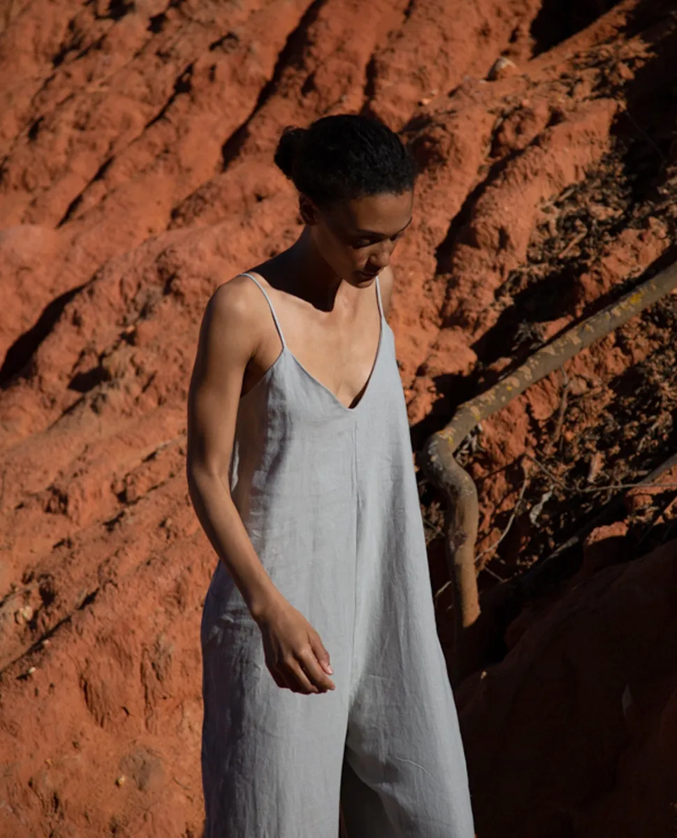 Desmeana-May Linen Jumpsuit In Soft Sage 3