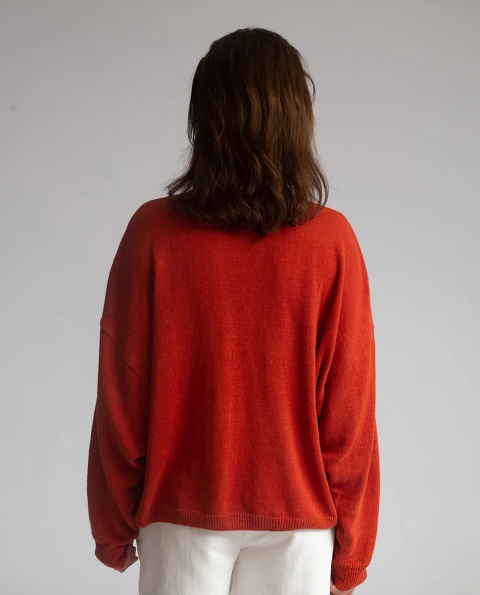 Edith Organic Cotton Jumper in Clay 2