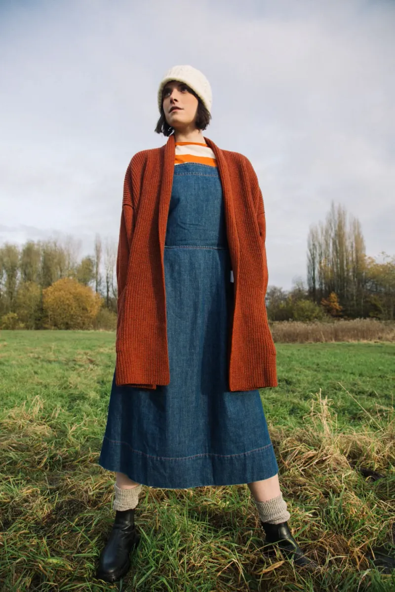 Emi Recycled Wool Cardigan in Paprika Marl 2