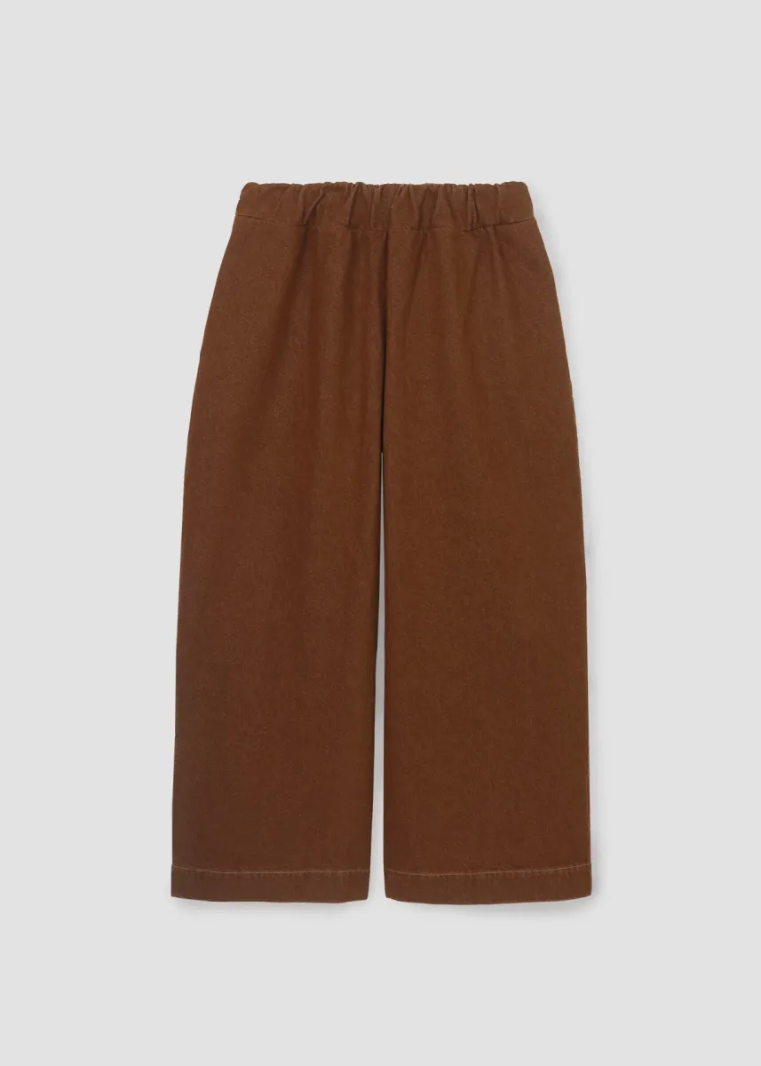 Evora-Leigh Recycled Cotton Denim Trousers in Bark Brown