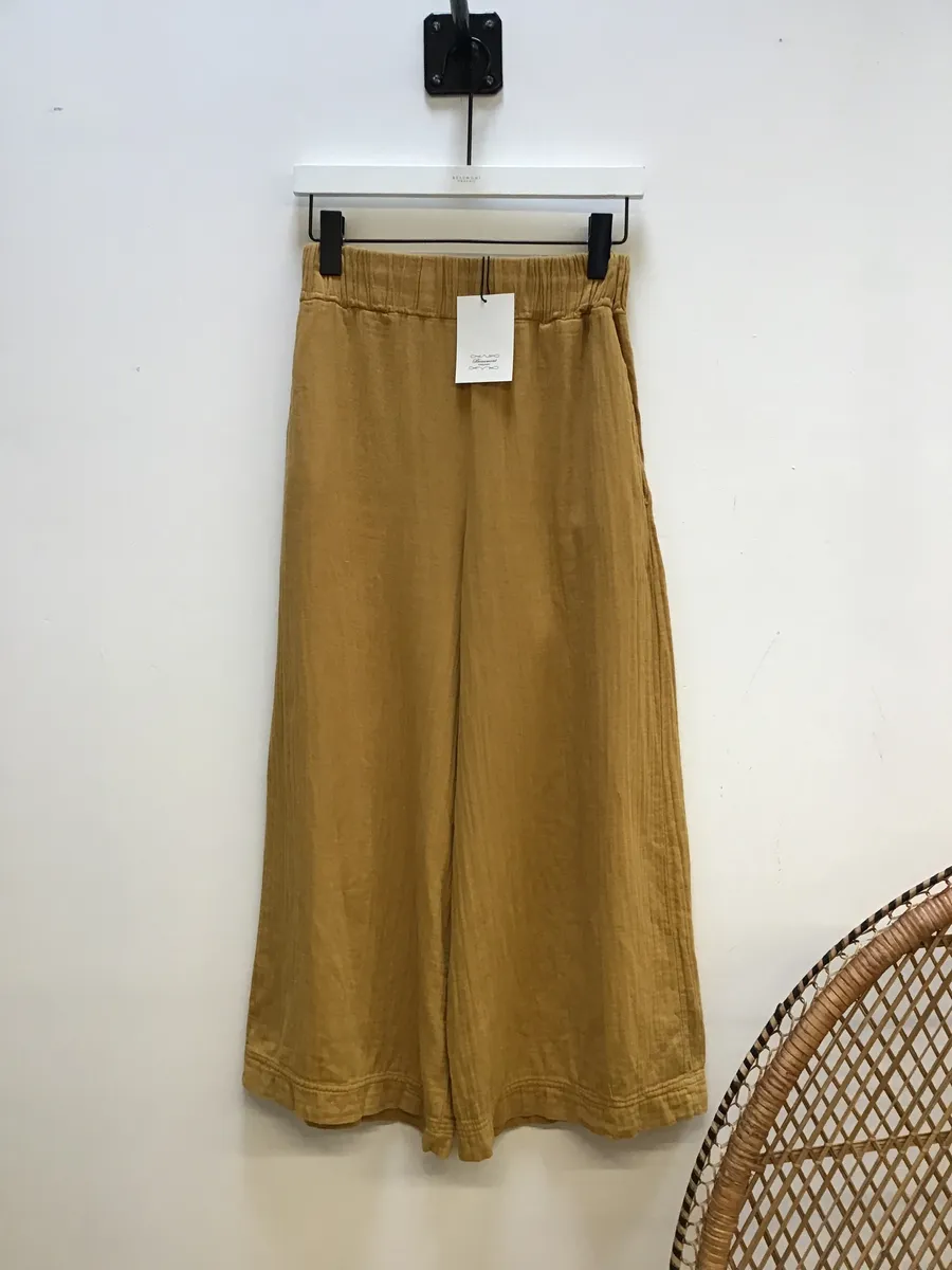Evora Organic Cotton Trousers in Straw S Preloved