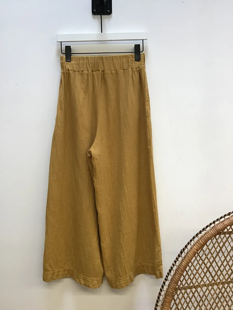 Evora Organic Cotton Trousers in Straw S Preloved 3