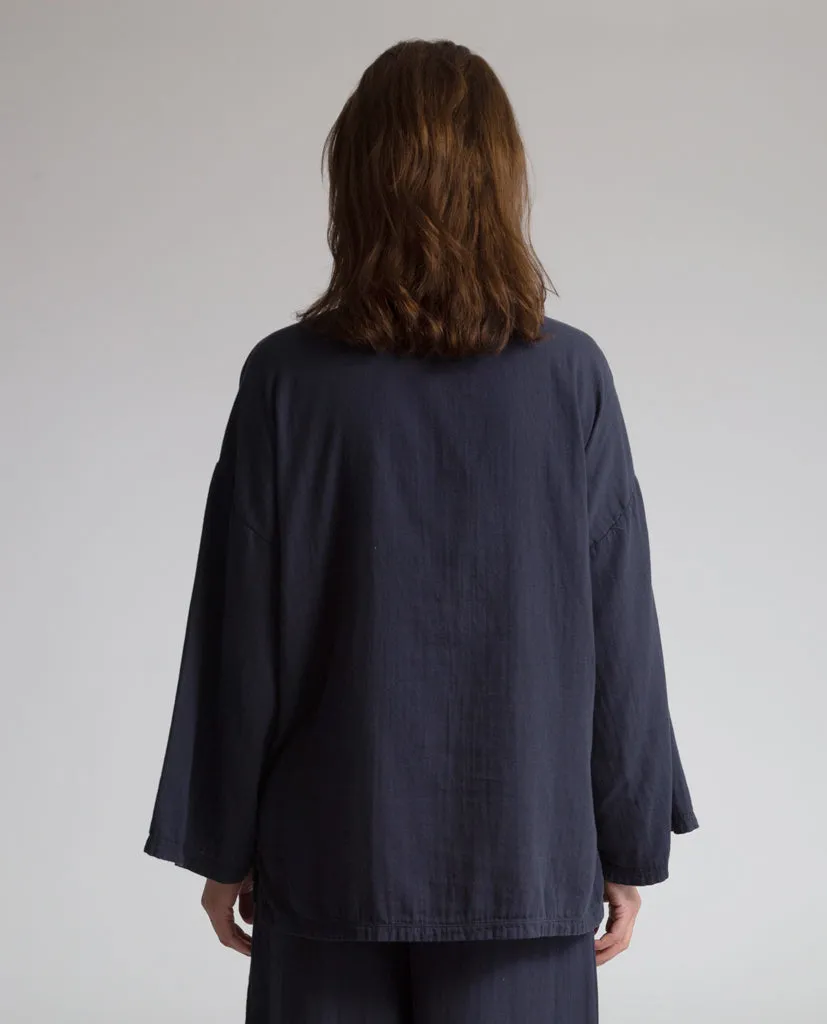 Florrie Organic Cotton Shirt In Navy 2