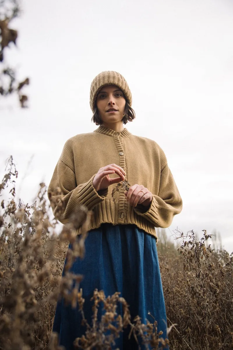 Hisa-Leigh Organic Cotton Denim Skirt in Mid Blue 3