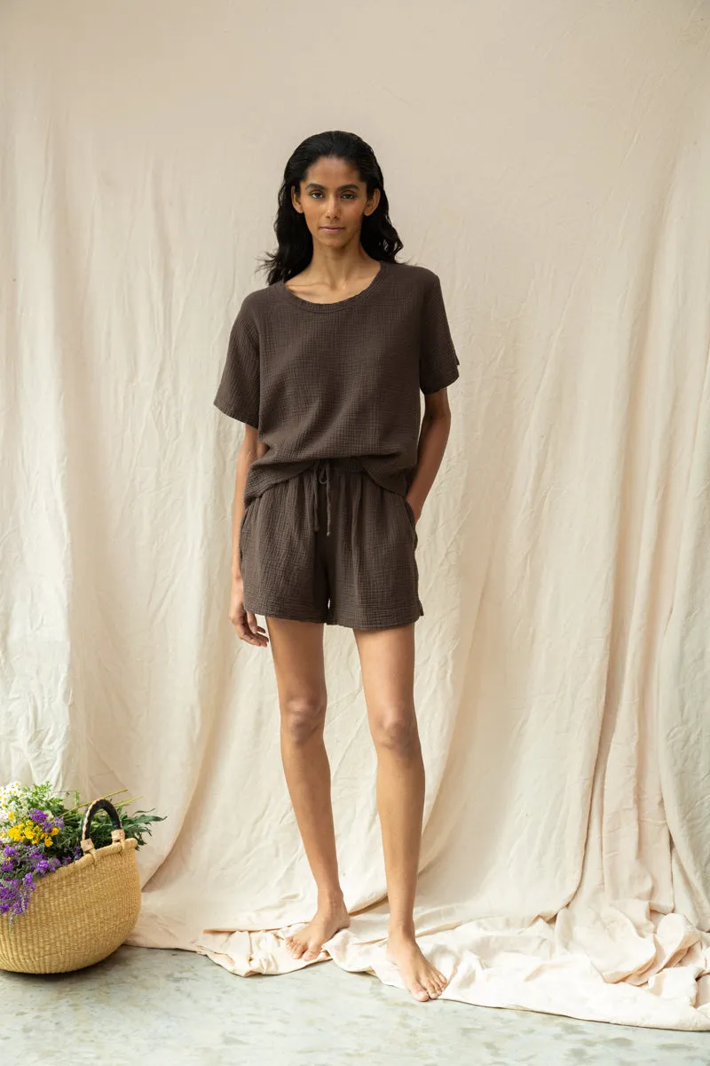 Jayda Organic Cotton Top in Cacao 4