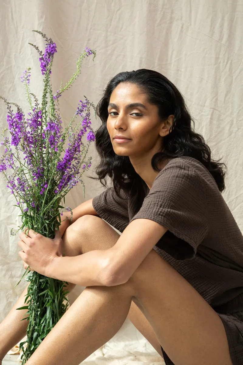 Jayda Organic Cotton Top in Cacao 7