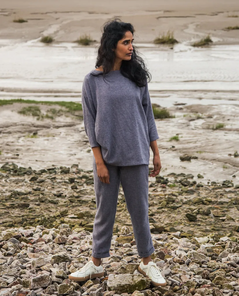 Kayley-Jane Organic Cotton Trousers In Blue 2