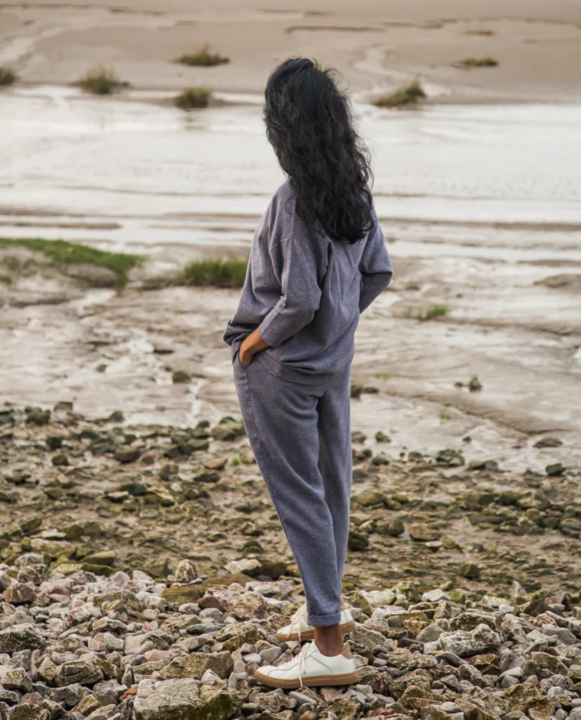 Kayley-Jane Organic Cotton Trousers In Blue 3