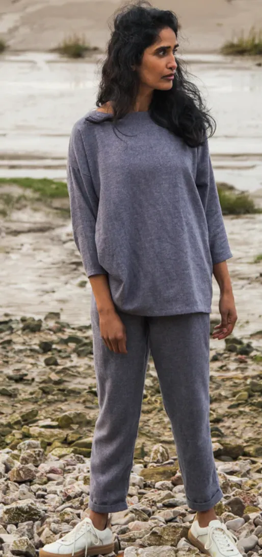 Kayley-Jane Organic Cotton Trousers In Blue 4
