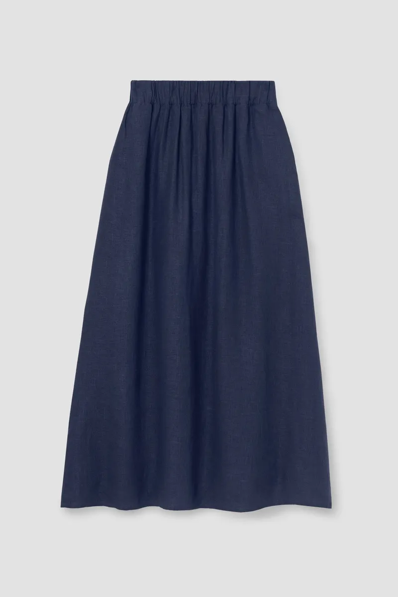 Lyla-May Linen Skirt in Midnight