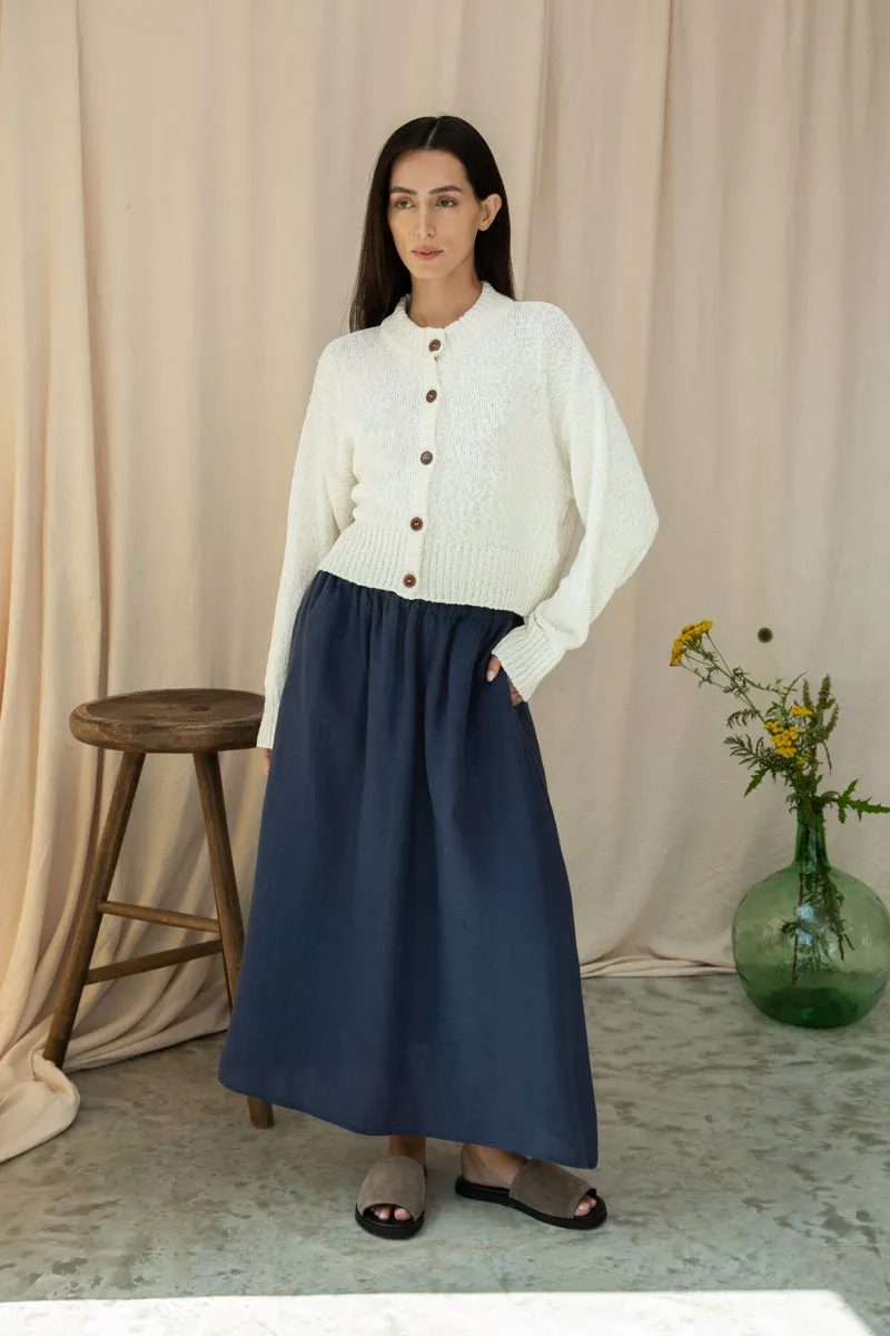 Lyla-May Linen Skirt in Midnight 4