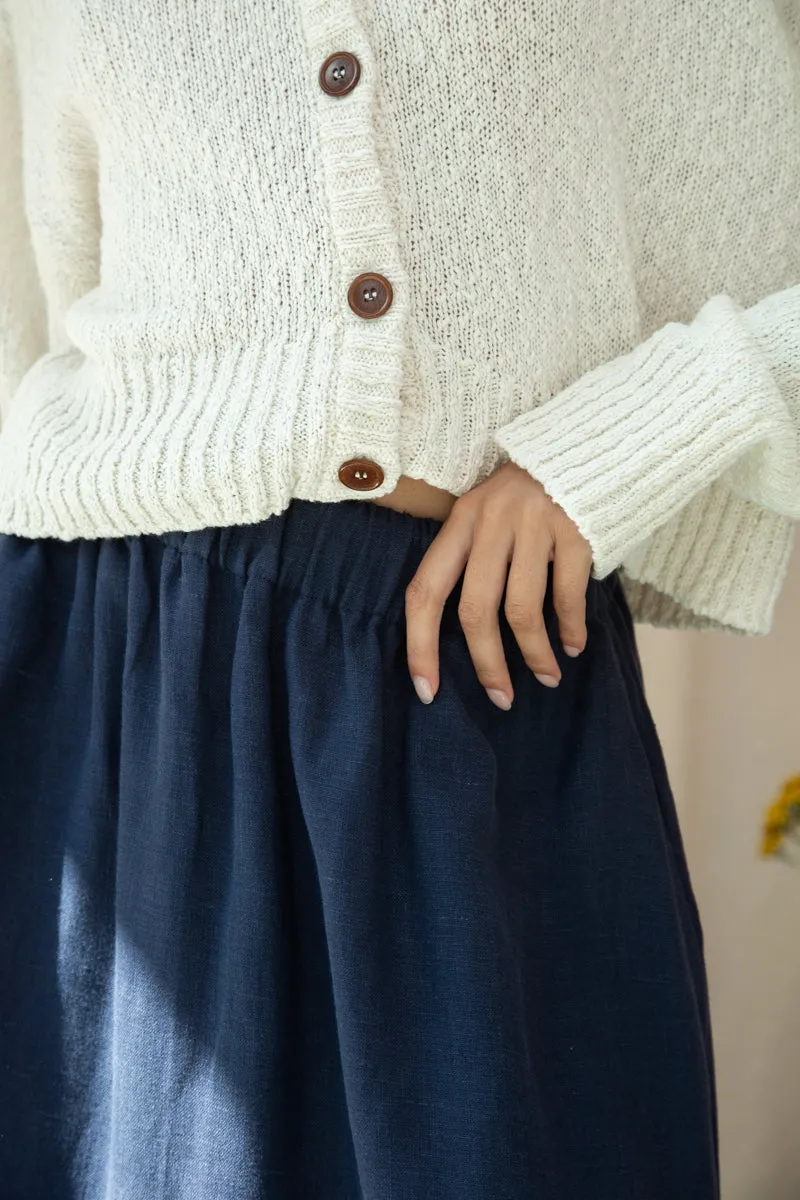 Lyla-May Linen Skirt in Midnight 5