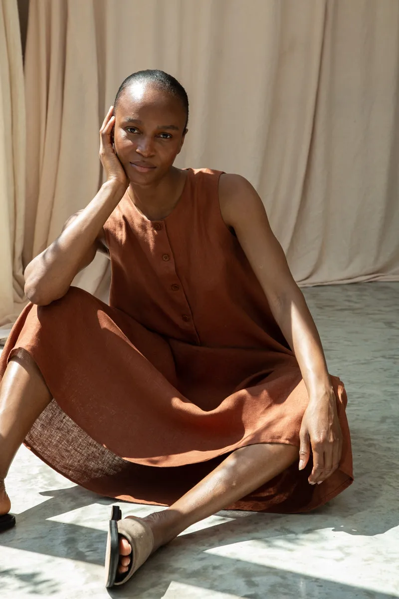 Lyla-May Linen Skirt in Russet 6