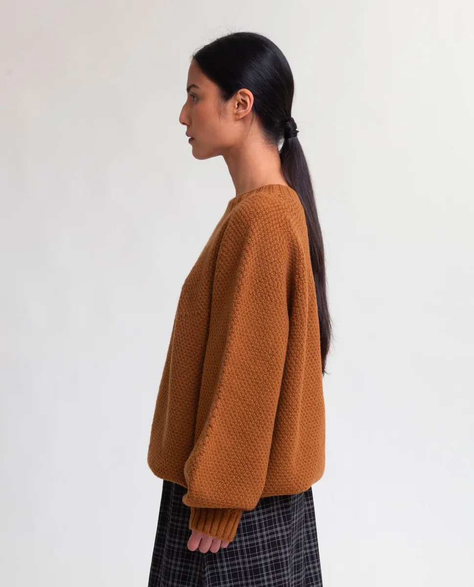 Maria Lambs Wool Jumper In Tan 4
