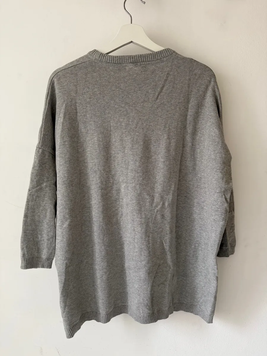 Marlo Organic Cotton Varsity Jumper in Grey S Preloved 2