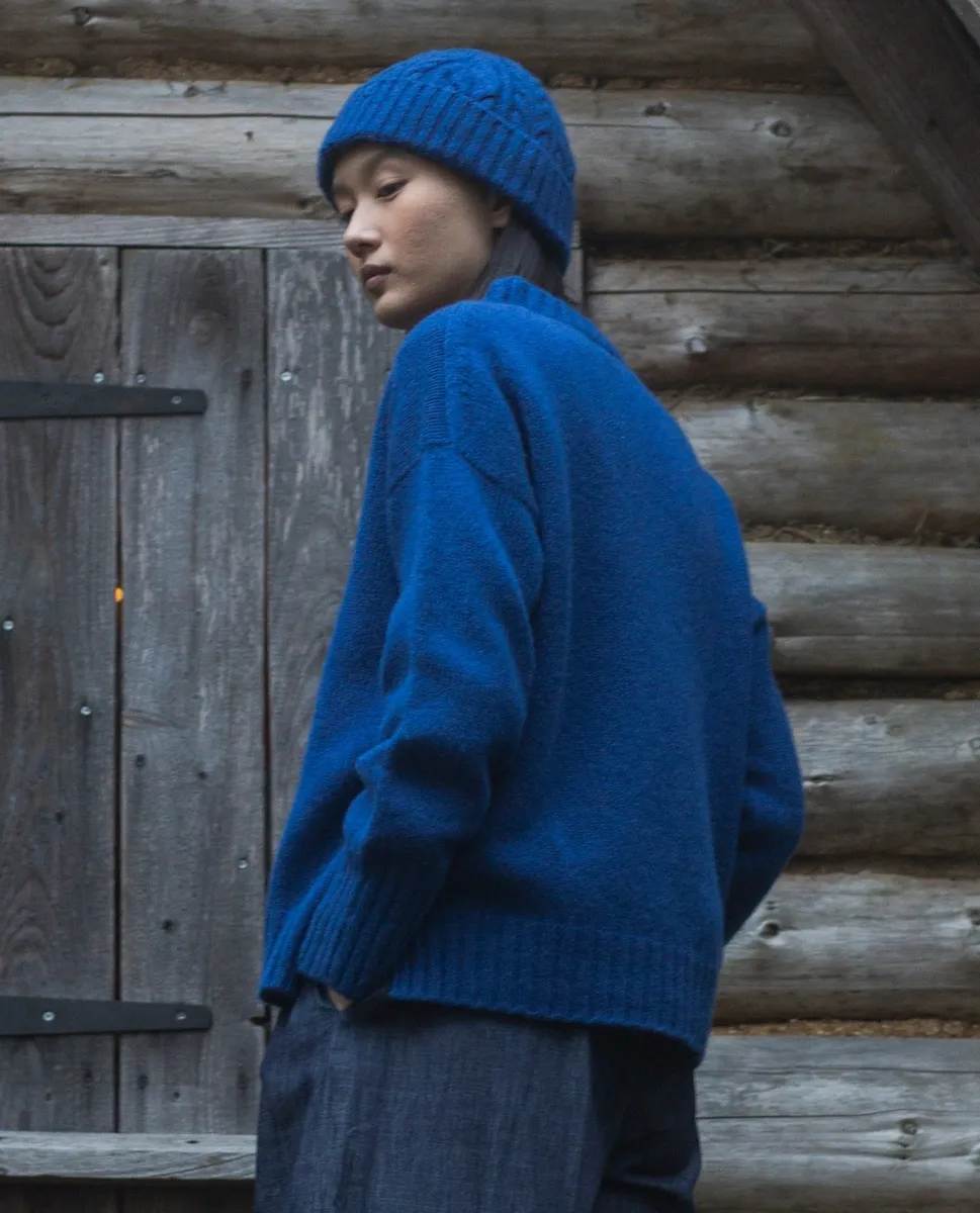 Marney Lambswool Jumper in Cobalt 2