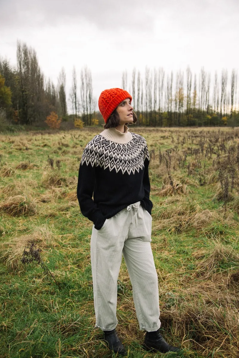 Myoga Organic Cotton Cord Trouser in Stone