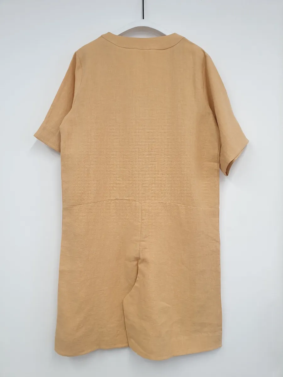 Nadia Linen Playsuit In Sunflower 4