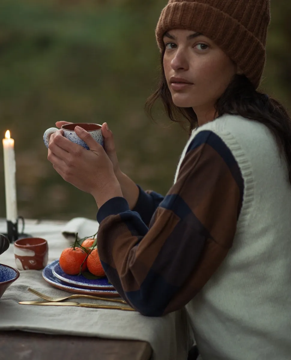 Niamh Lambswool Vest in Ecru 2