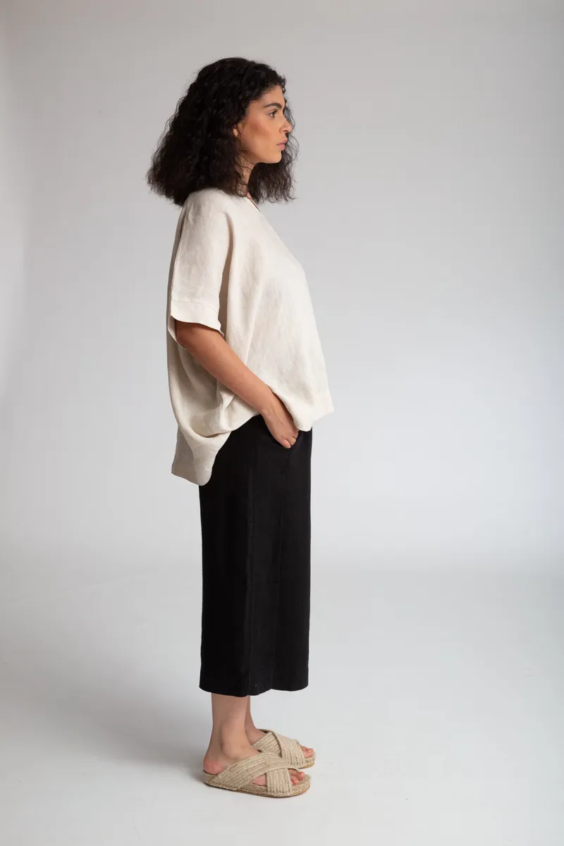 Nicole-May Linen Trouser in Black Size XS Preloved 3