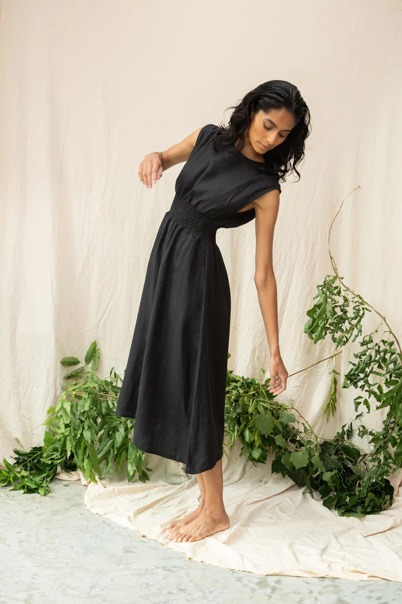 Ottillie-May Linen Dress in Black