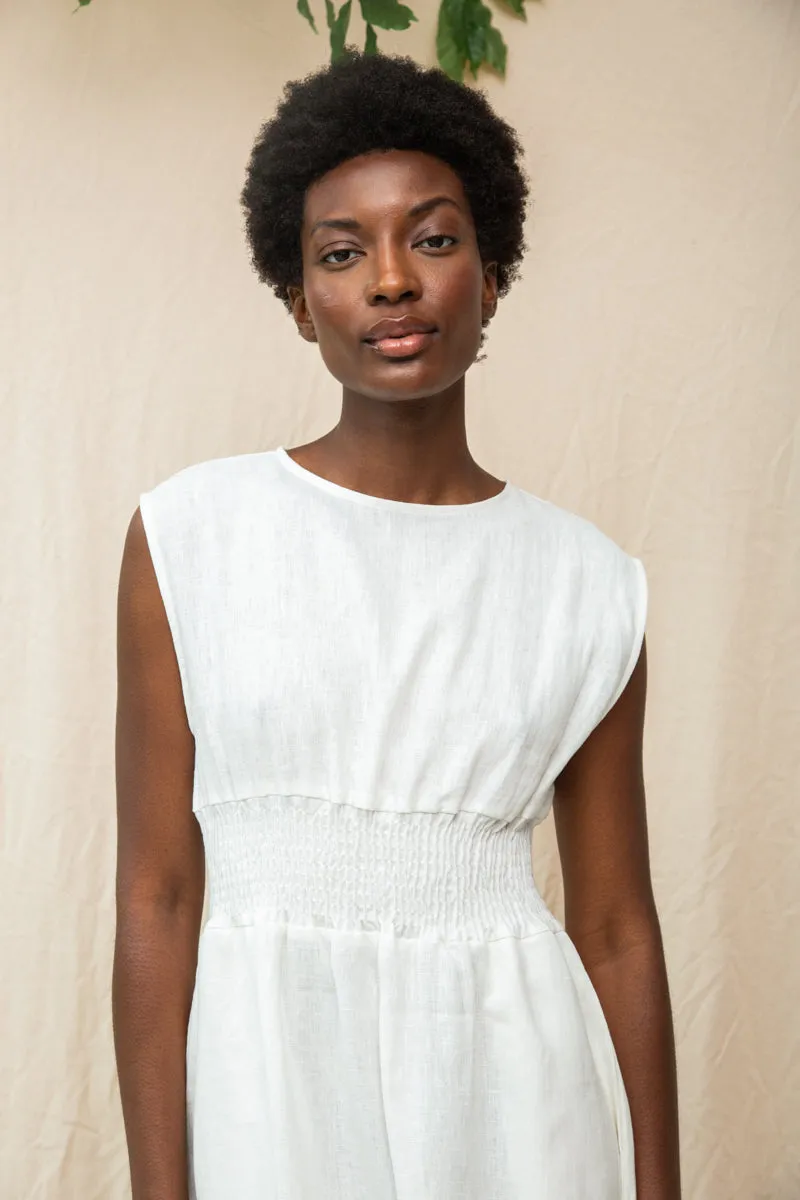 Ottillie-May Linen Dress in Snow White 5