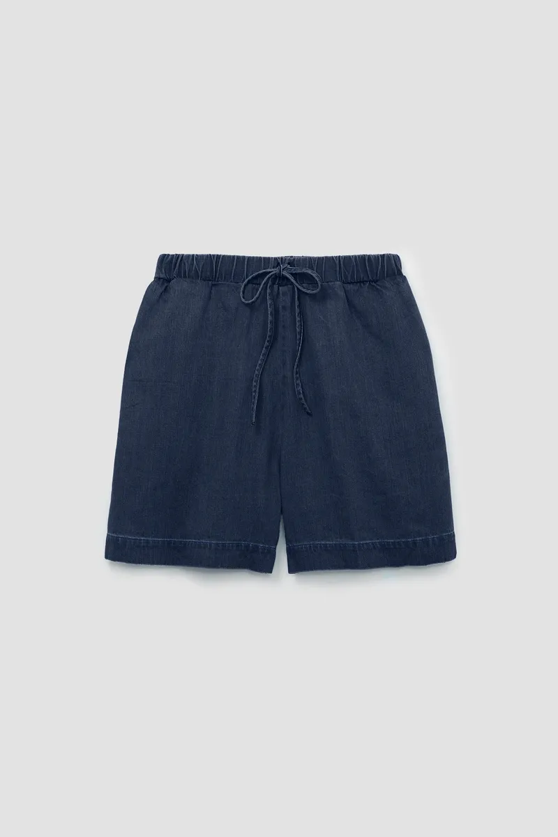 Paola-Leigh Organic Cotton Denim Shorts in Indigo