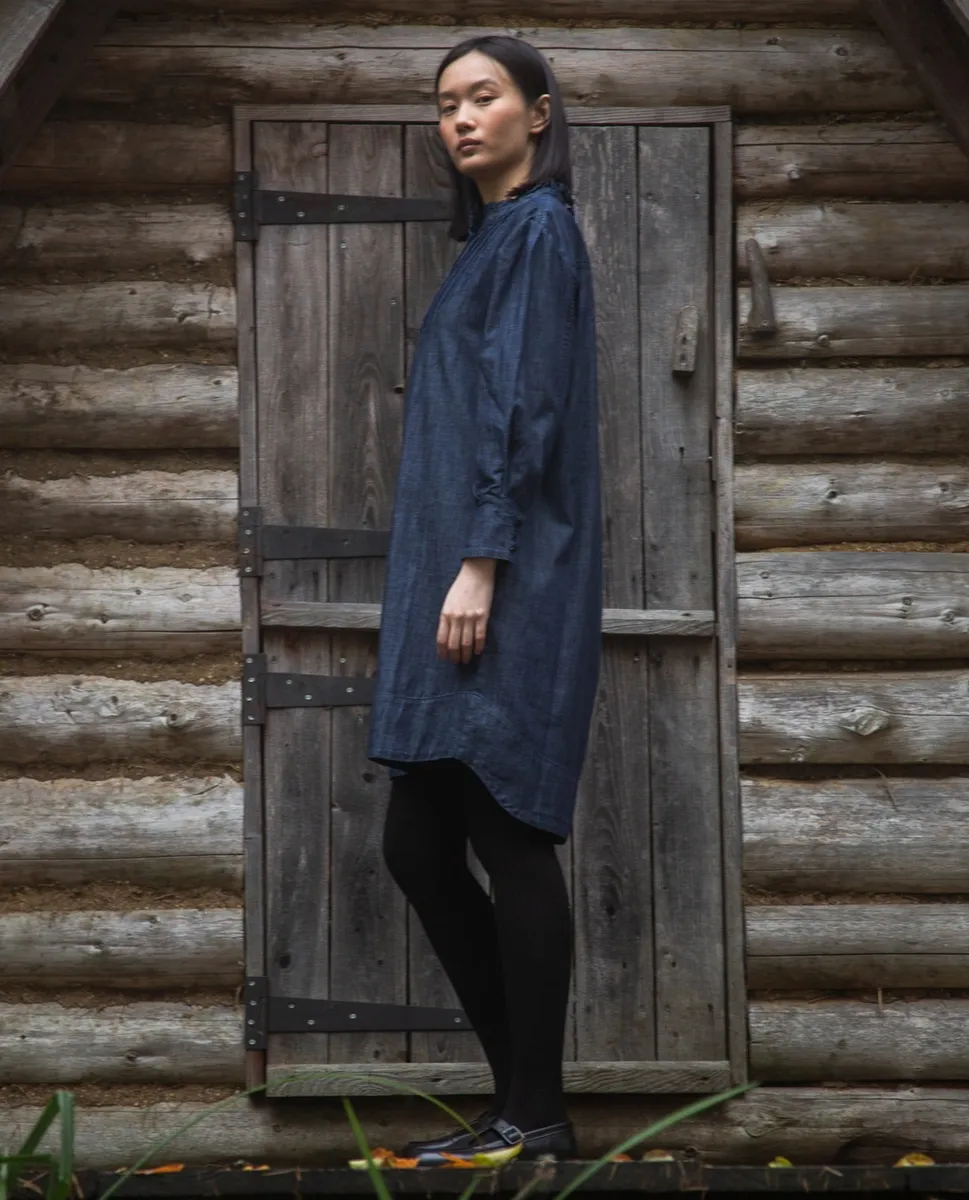 Phoebe-Leigh Chambray Dress in Indigo 2