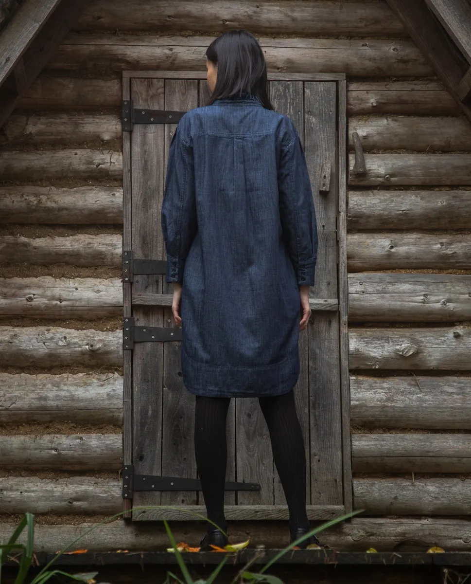 Phoebe-Leigh Chambray Dress in Indigo 3