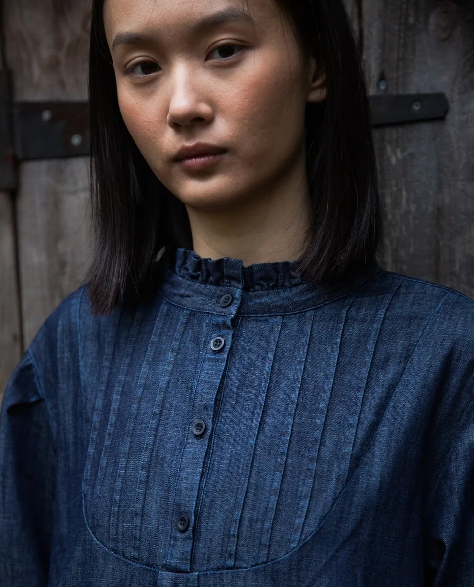 Phoebe-Leigh Chambray Dress in Indigo 4