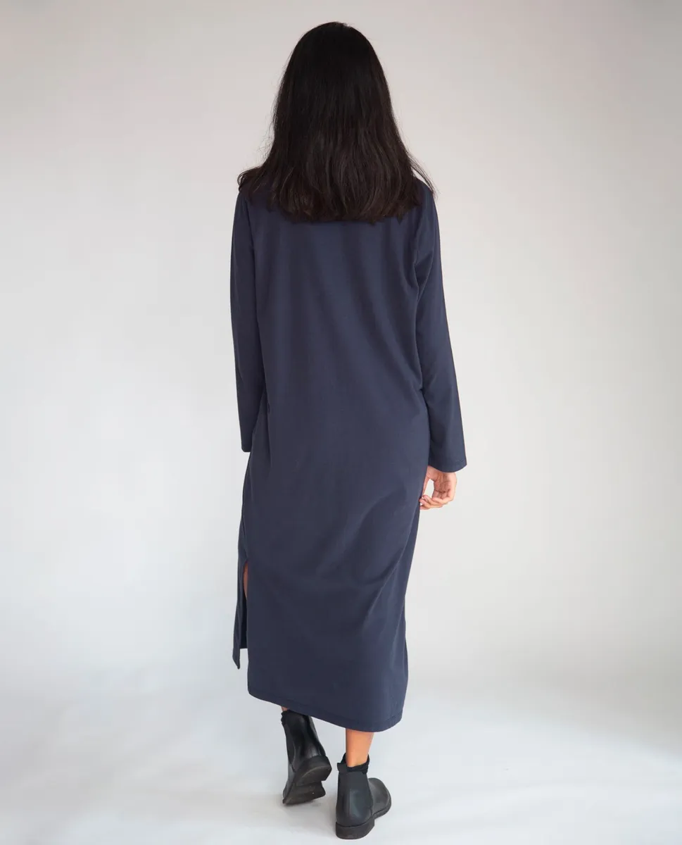 Raina Organic Cotton Dress In Navy 4